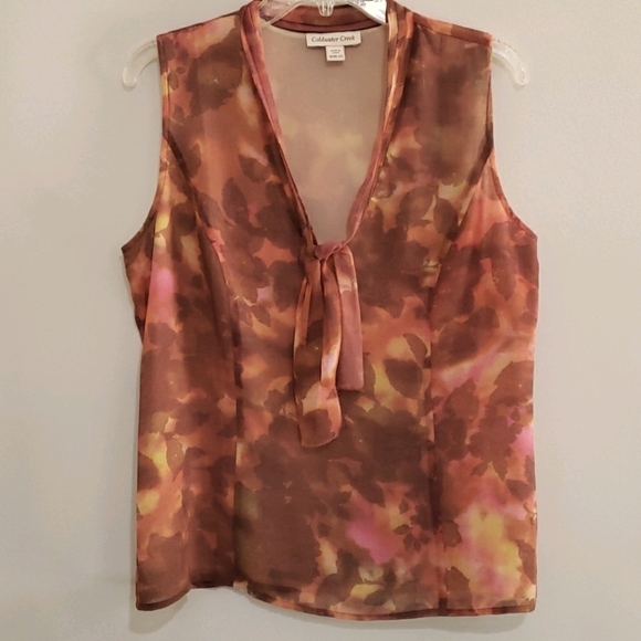 Coldwater Creek Sleeveless Top V Neck EUC M(10-12) - Picture 1 of 13